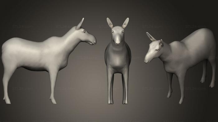 Статуэтки животных (Лось, STKJ_1182) 3D модель для ЧПУ станка